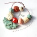 Time Flies / Blue Ceramic Winged Clock Pendant and Bead Set