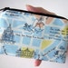 Paris Coin Purse Zipper pouch Padded Eco Friendly Coin Purse Gadget Case - Paris Life Blue Linen Japanese Import