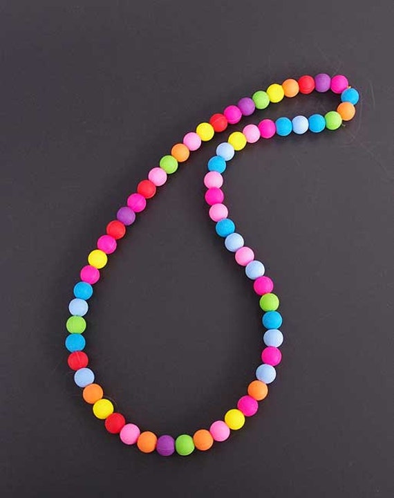 Rainbow Silicone bead necklace water proof rubber food
