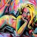 Figure painting abstract nude oil on canvas by Aja huge 3x4 feet