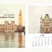 2013 London Calendar, Travel Photography, 5x7 Desk Size, 2013 Calendar - London Town