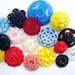 Special Lot of Various Vintage Pierced Flower Designed Plastic Buttons