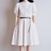 white floral print peter pan collar dress / midi / s