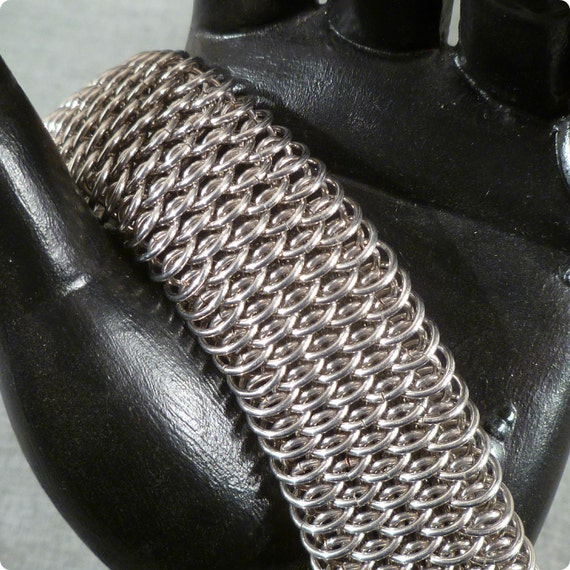 Dragonscale Cuff Chain Maille Unisex Dense Weave