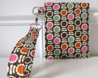 Floral Print Wristlet Zipper Pouch Mini Case