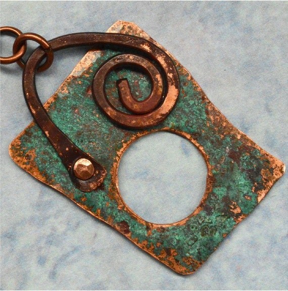 Hammered Rustic Copper Toggle Clasp