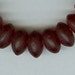 8x5mm Dark Red Disc Sea Glass Beads