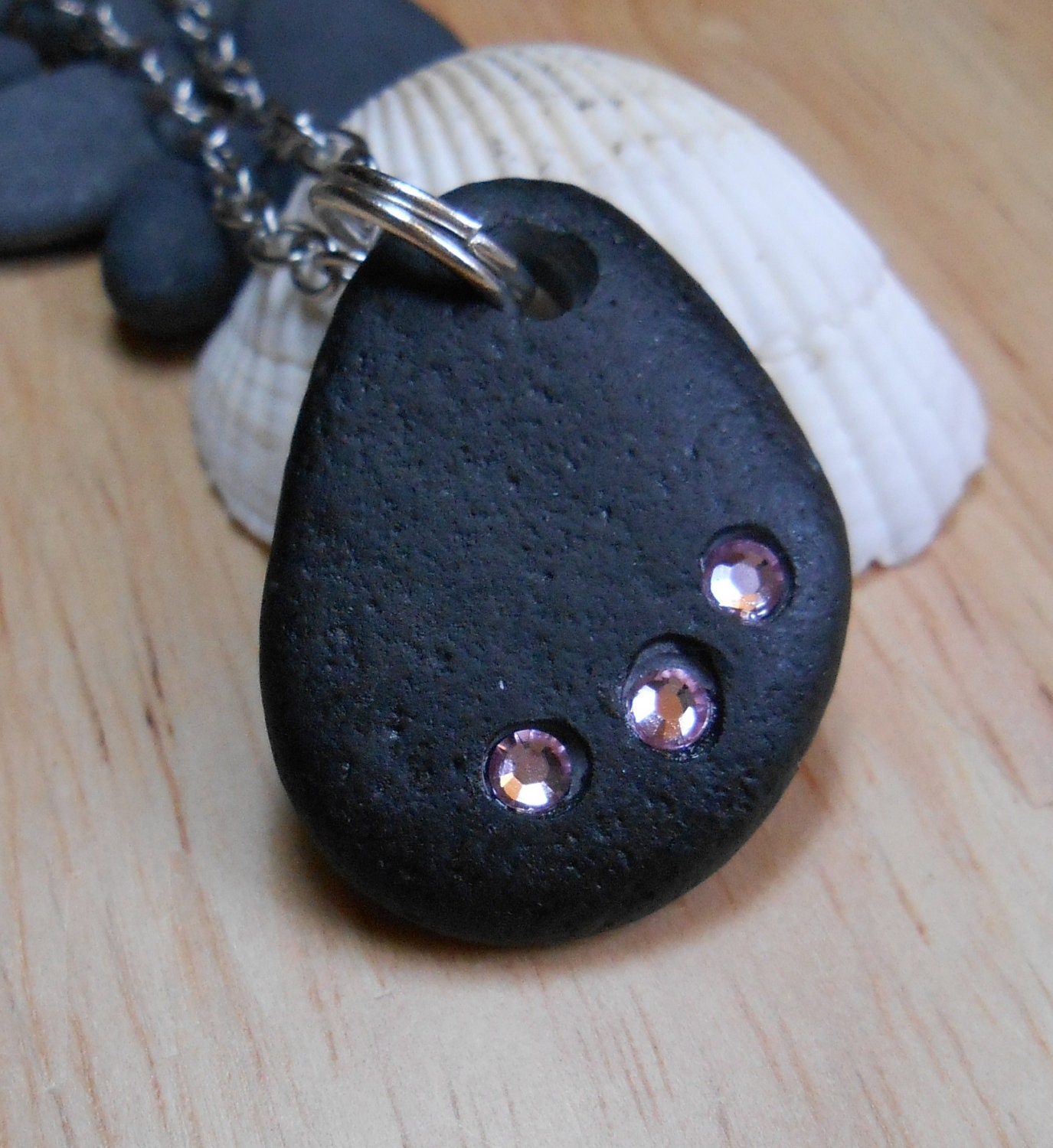 Beach Stone Jewelry Sea Stone Necklace The PINK LADIES