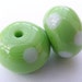 Elphaba Green Polka Pair Lampwork Beads