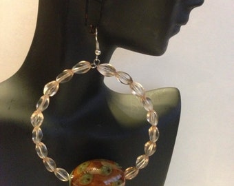 Exotic Beaded Hoop Earrings