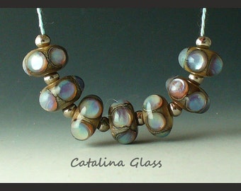Lampwork Beads Handmade by Catalina Glass SRA Opal Pastels 7 Beads