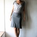 Grey Tshirt dress in jersey for women - short sleeved tunic dress