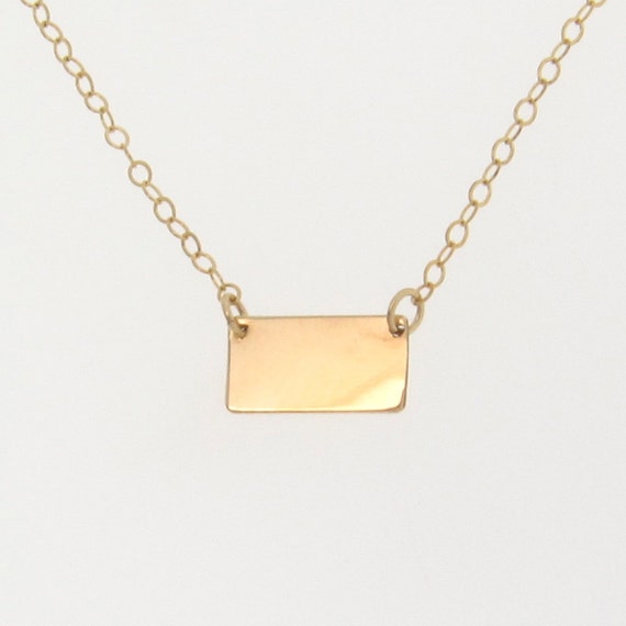 rectangle name plate necklace