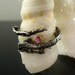Sea Fan Vein Ring with 14k and Sapphire