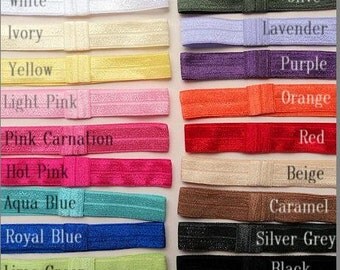 HEAD BANDS Stretchy Elastic HeadBaNdS for Girls - Interchangeable foldover headbands - newborn baby toddler teen adult Pink Chevron Black