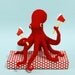 OOAK - Ax Wielding Octopus (red)