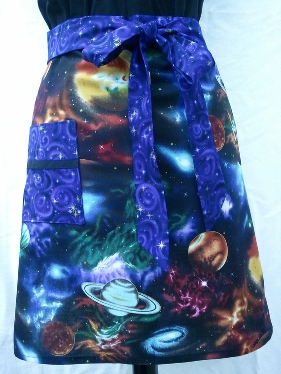 Items similar to Half Hostess Apron Made With Space Galaxy
