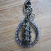 Paisley Quartz Pendant Mystic Blue Quartz beads Point Wire Wrapped in Gunmetal Parawire