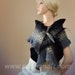 Halloween gift 20% discount Felted Scarf Wool Silk Dark Art nunofelting Black Grey Moth Night-Fly Brooch