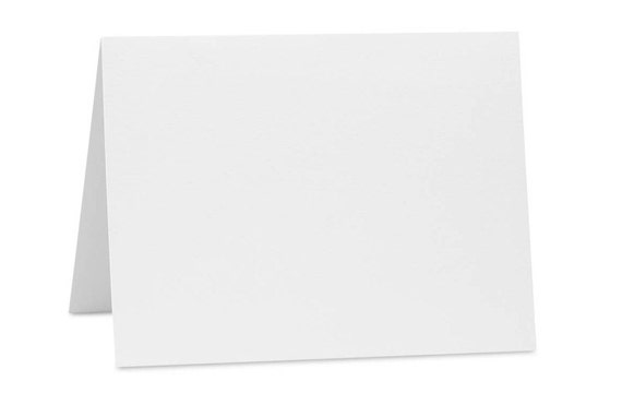 50 Blank Notecards 4-Bar Folded White Cards