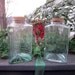 Reserved for Renee - Two Green Glass Bottles - Triangular