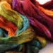 Hand Dyed Mulberry silk roving 2oz Autumns robes