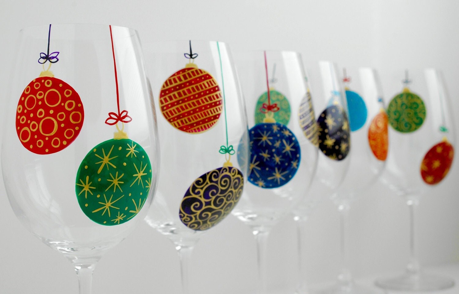 christmas ornaments wine glasses 6 piece by maryelizabetharts christmas ornaments wine glasses 6 piece by maryelizabetharts