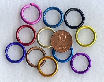 12 gauge 18mm OD MIX Anodized Aluminum Jump Rings