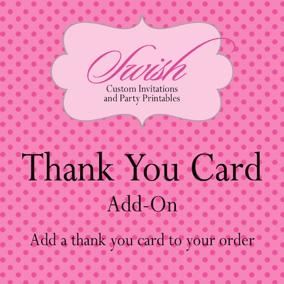 Thank You Card Printable Digital 5x7 4x6 Or Standard Folded Card By 