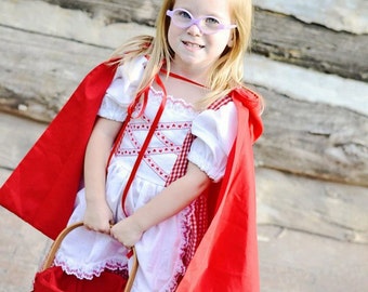 Cute Little Red Riding Hood Costume Dress and Cape