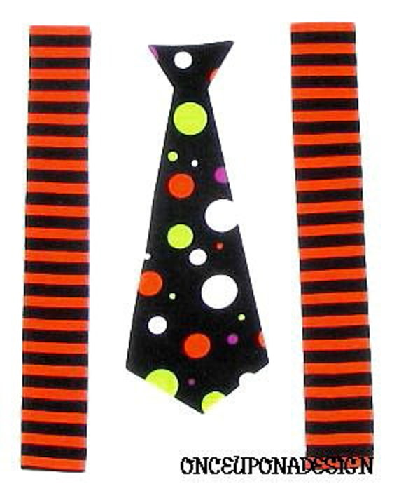 Halloween Tie And Suspenders...Fabric Iron On Appliques