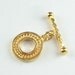 24k Bali Vermeil Twisted Wire Round Toggle Clasp (1 set)