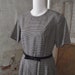 Vintage Checkered Dress with leather Bow Belt Black and White Business Casual Womens Size Small Medium