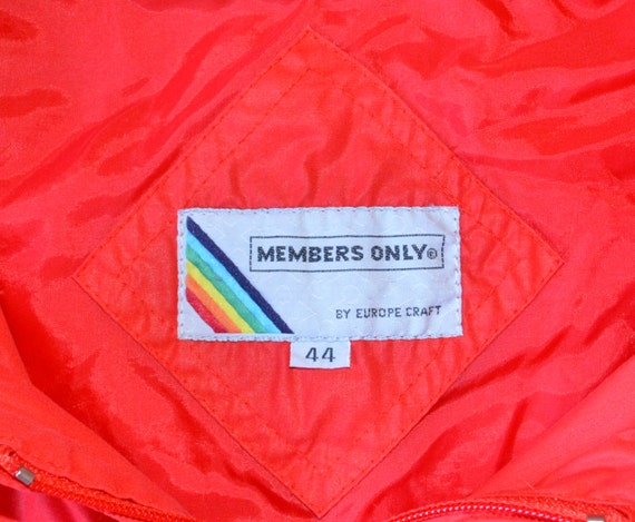 vintage 80s windbreaker MEMBERS ONLY jacket red Large XL 44