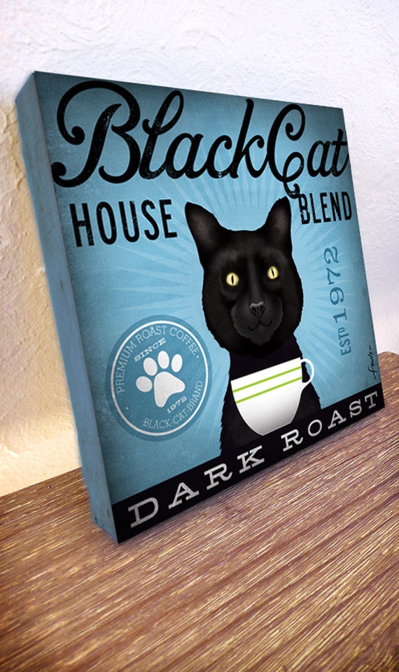 Black Cat Coffee Company illustration graphic artwork on