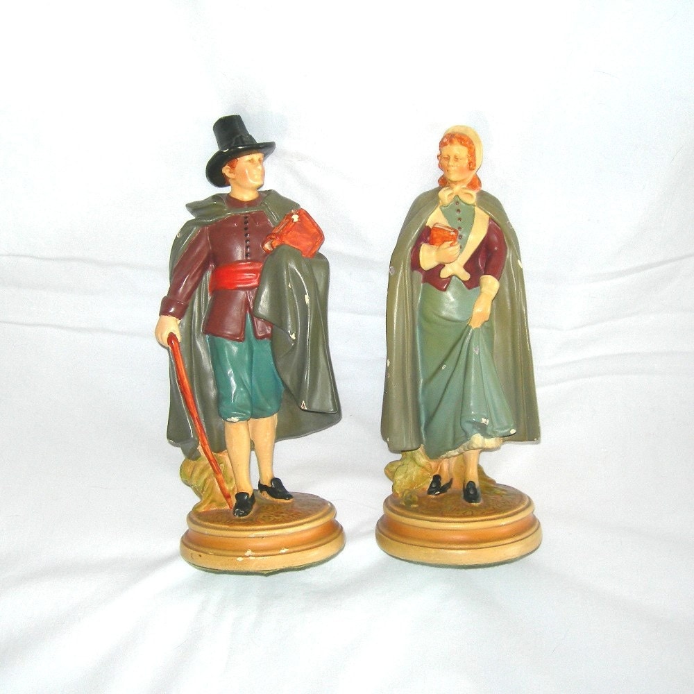 thanksgiving pilgrims statues figurines chalkware by columbia thanksgiving pilgrims statues figurines chalkware by columbia
