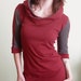 half sleeved hooded tunic dress Cranberry Red/Cement