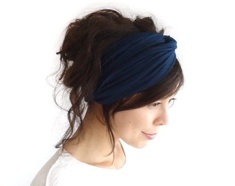 Turban Headband/ Turband // Hair Wrap // Twist Headband // Fabric Hairband // Fashion Turban // Midnight Blue