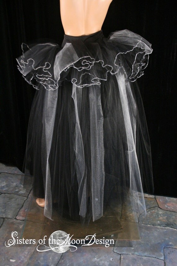 Empress bridal formal tutu skirt black silver by SistersOfTheMoon