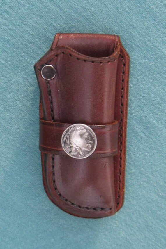 Custom Brown Leather Holster Sheath for Case Trapper Knife