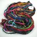 Multi color Silk Sari ribbon soft soak Vintage Fade HUGE skein