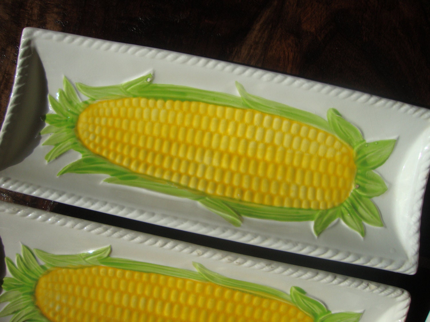 Vintage Corn on the Cob Plates Holders Set of Six TYCAALAK
