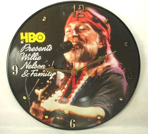 WILLIE NELSON And Family Recycled Record Clock by ItsOurEarth