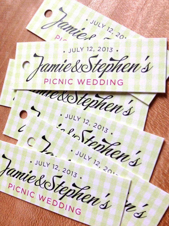 Gingham Wedding Favor Tags - Plaid Thank you tags - Wedding Gift Tags ...