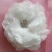 Bridal Hair Wedding Headpiece White Silk Floral Hair Clip Fascinator Crystal Rhinestones