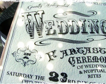 Vintage Inspired Circus Wedding Invitations -typography wedding, invitation, RSVP cards