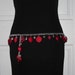 Silver Chain Belt Red Bead Women's Body Belly Jewelry 1340