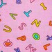 Abc's and 123's Small Letters Pink - Clearance 1 Yard