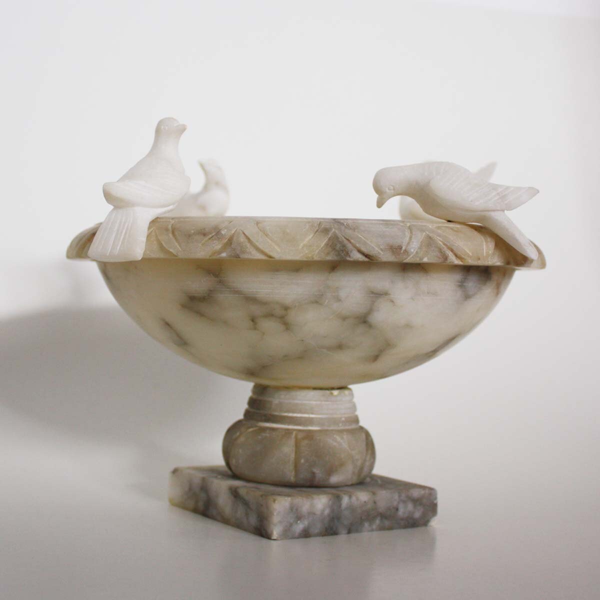 Vintage Marble Bird Bath or Planter