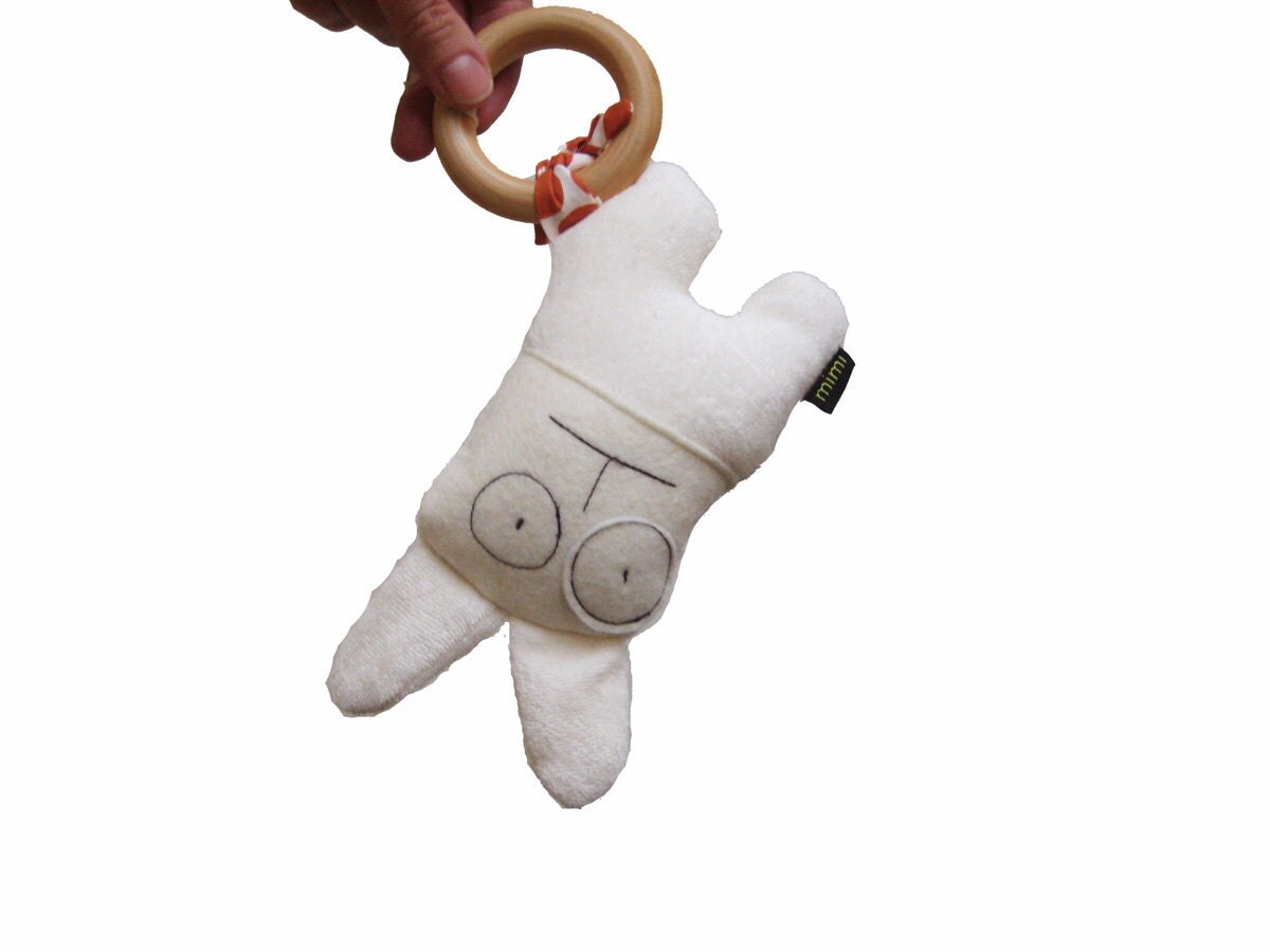 Bunny Organic rattleteething toy by on Etsy